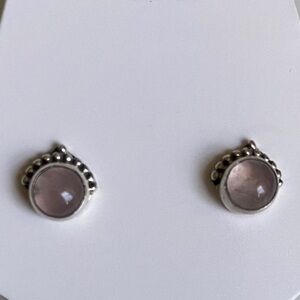 Sterling Silver Rose Quartz Earrings